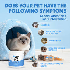 BERSEG KittySupps Taurine Powder pouring into food for simple integration.