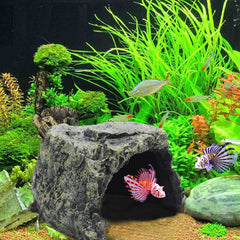 Besimple aquarium rock hide cave ornament adds natural beauty and shelter for shy fish.