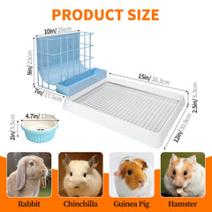BESNEW 3-in-1 rabbit feeder water bowl demonstrates large capacity for longer refills