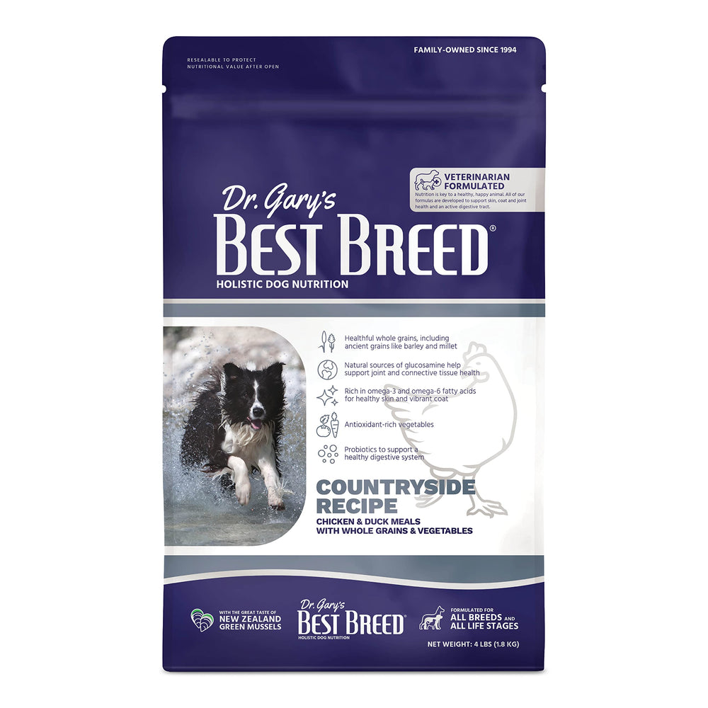 Best Breed Countryside Recipe dry dog food bag showing wholesome ingredients and trusted nutrition.