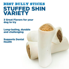 Best Bully Sticks shin bone cross-section reveals peanut butter filling.