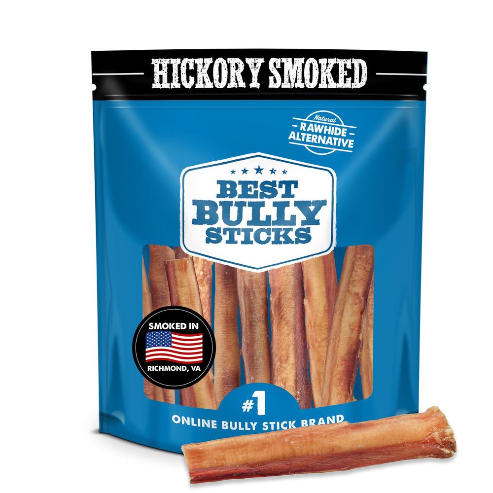 Best Bully Sticks Hickory Smoked 6in front view; durable chew for dogs