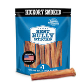 Best Bully Sticks Hickory Smoked 6in front view; durable chew for dogs