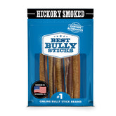 Best Bully Sticks Hickory Smoked 6-Inch front view, training reward chew