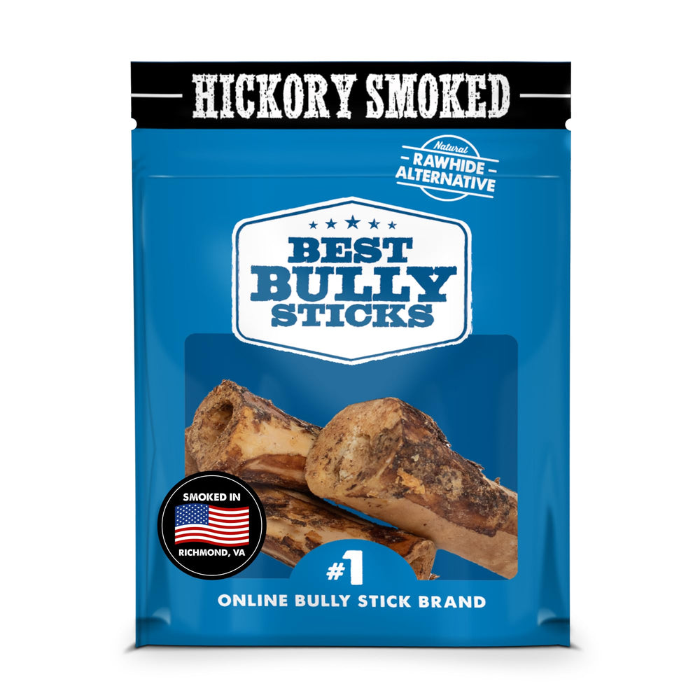 Best Bully Sticks Hickory Smoked Marrow Bones 3-pack for large breeds, long-lasting chew