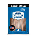 Best Bully Sticks hickory-smoked six-inch stick front view, ideal for dog rewards.