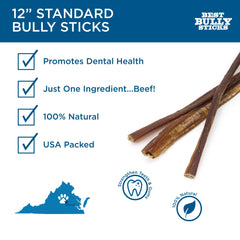 Best Bully Sticks rawhide-free beef chew close-up highlights safe grain-free snack.