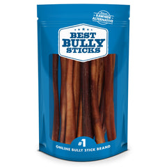 Best Bully Sticks 12-inch chews pack 10 for large dogs, long-lasting entertainment.