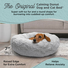 Best Friends by Sheri donut bed full view in gray for small dogs up to 25 lbs.