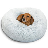 Best Friends by Sheri donut bed close-up in shag fur for cozy naps.