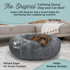 Best Friends by Sheri Donut Bed in shag fur close-up, highlighting plush texture.