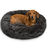 Best Friends by Sheri Original Calming Donut Bed Lux fur, dark mink; cozy refuge for small dogs.
