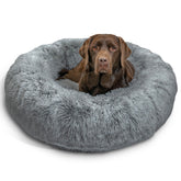 Best Friends by Sheri Calming Donut Bed in gray, cozy nesting for large dogs up to 100 lbs.
