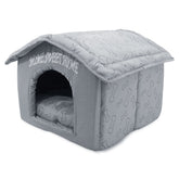 Best Pet Supplies domed cat bed in silver for a cozy indoor retreat.