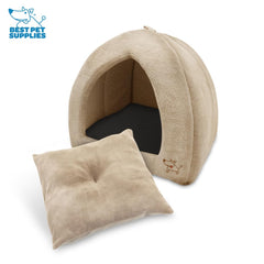 Best Pet Supplies indoor-ready tent blends with home décor while keeping a cozy hideaway.