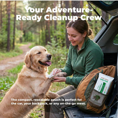 Best Pet Supplies dog wipes resealable pouch for convenient on-the-go cleaning.
