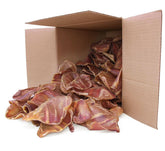 Best Pet Supplies GigaBite pig ears packaging close-up for bulk rewards.
