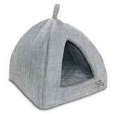 Best Pet Supplies pet tent gray linen front view for dogs and cats