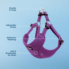 Best Pet Supplies Voyager adjustable chest strap ensures comfortable, secure sizing for growing dogs.