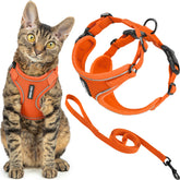 Best Pet Supplies Voyager harness orange side view shows a comfortable step-in design for cats.
