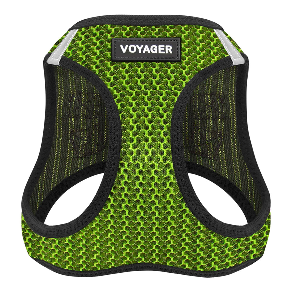 Best Pet Supplies Voyager Step-in Air Harness in lime green, front view, comfortable year-round walks.