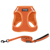 Best Pet Supplies Voyager orange harness front view with breathable mesh for comfort