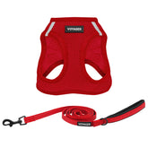 Best Pet Supplies Voyager step-in air mesh harness in red for easy on-off walks