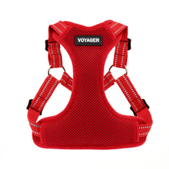 Best Pet Supplies Voyager step-in harness in red for easy on-boarding.