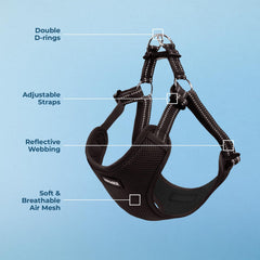Best Pet Supplies Voyager step-in harness with reflective straps for safety after dark