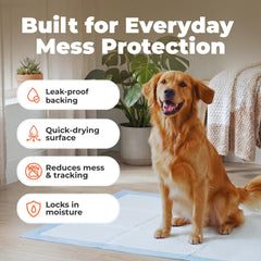 Best Pet Supplies XL pads show quick-dry surface to reduce tracking