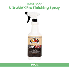 Best Shot UltraMAX Pro Finishing Spray applied on a dog coat for smooth brushing.