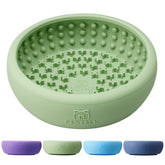 Bestalk dog lick bowl green front view for engaging feeding and enrichment