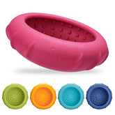Bestalk dog lick bowl rose front view with raised nubs for slow meals