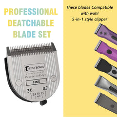 BESTBOMG fine blade sizes 0.7β3mm guide for versatile pet clipping