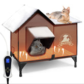 Bestio outdoor cat house front view showing weatherproof shell for year-round use