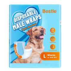 BESTLE male dog wrap packaging showcases disposable convenience for quick changes on the go.