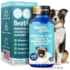BestLife4Pets Breathe Easy bottle; simple dog cough relief option.