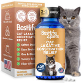BestLife4Pets cat laxative bottle pills offering gentle relief and simple dosing for busy households.