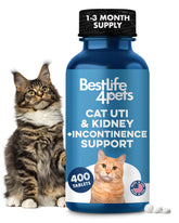 BestLife4Pets Cat UTI Remedy bottle being poured for easy administration.