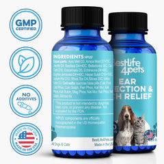 BestLife4Pets ear infection relief cats showcases natural formula for feline ear care.