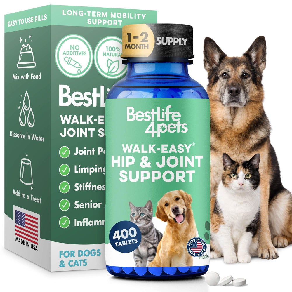 BestLife4Pets Walk-Easy bottle front highlighting hip and joint support