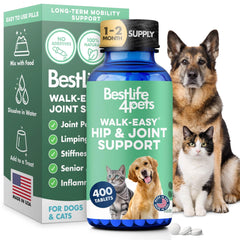 BestLife4Pets Walk-Easy bottle front highlighting hip and joint support