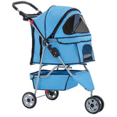 BestPet 3-Wheel Stroller front view with breathable mesh for airflow during walks.
