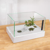 BETAZOOER scratch-resistant glass turtle tank front view demonstrates durable habitat for reptiles and fish.
