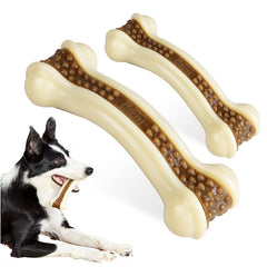 BETTEPROD beef flavor nylon dog chew large bone engages aggressive chewers for extended play