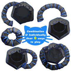 Portable BETYMAN playpen setup with removable tunnels for indoor or outdoor use.