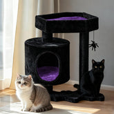 BEWISHOME Gothic Cat Tree coffin bed view offers a cozy retreat