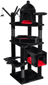BEWISHOME heavy duty cat tree Gothic coffin bed close-up for lounging
