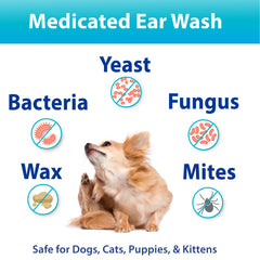 Curaseb ear wash application demonstrates simple, mess-free at-home use.