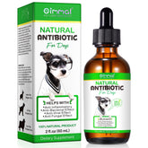Beyxdu dog antibiotics bottle front with herbal blend for pet wellness.